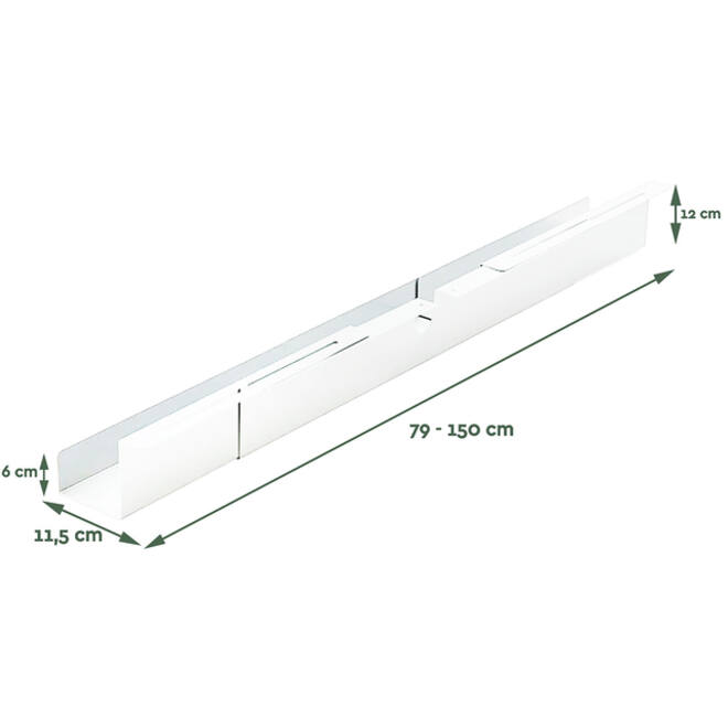 Kabelgoot BRASQ verstelbaar 75-150cm CT100 wit