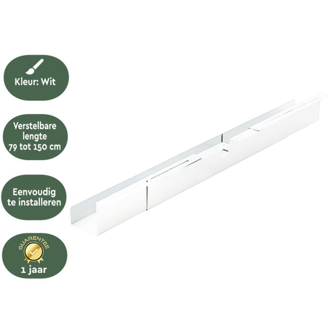 Kabelgoot BRASQ verstelbaar 75-150cm CT100 wit