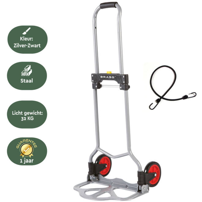 Steekwagen BRASQ Inklapbaar HT60 incl. bagagespin 60Kg
