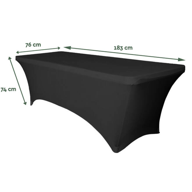 Tafelrok BRASQ 183x76x74cm zwart