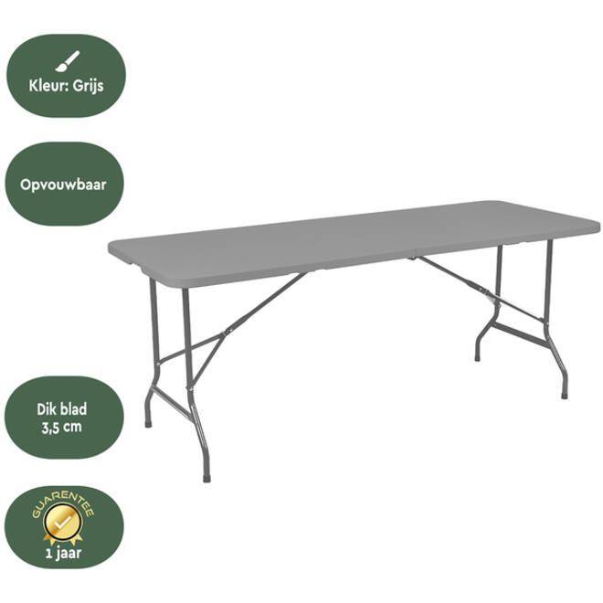 Vouwtafel BRASQ 180x70x74cm FT180 grijs