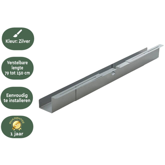 Kabelgoot BRASQ verstelbaar 75-150cm CT100 zilver
