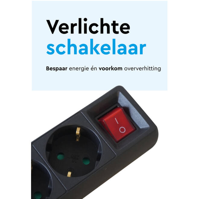 Stekkerdoos BRASQ 5 voudig 5 meter zwart