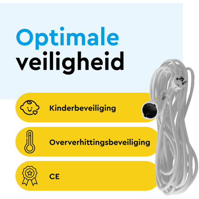 Verlengkabel BRASQ 20m wit