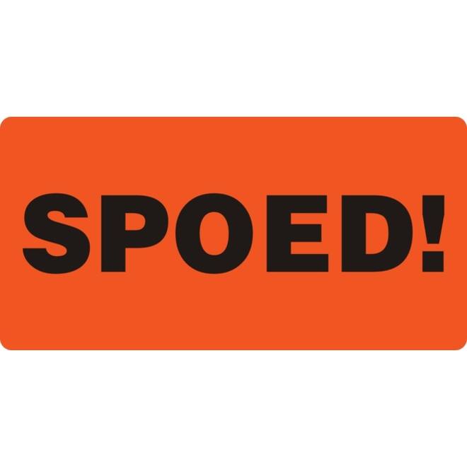 Waarschuwingsetiket IEZZY spoed 80mmx40mm 500 stuks