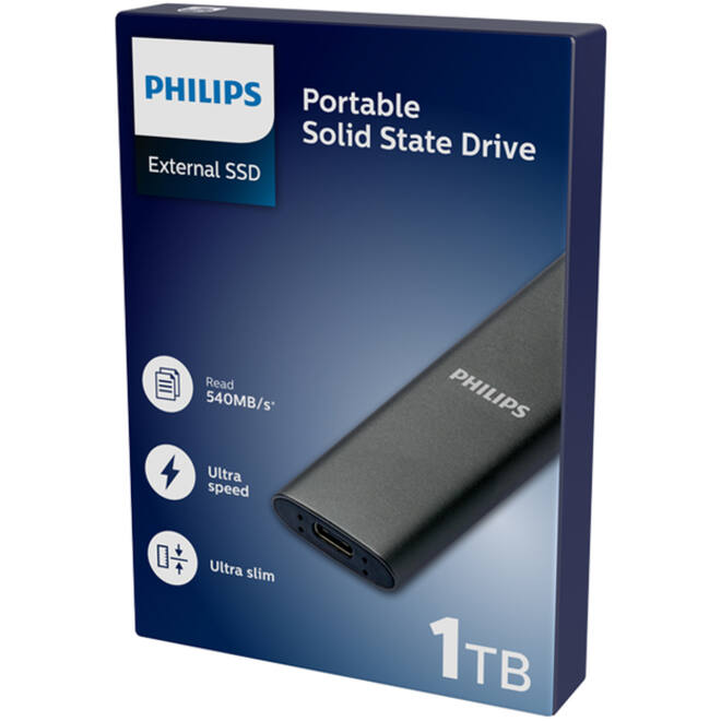 SSD Philips External 1TB Ultra Speed Space Grey