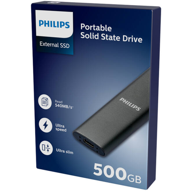 SSD Philips External 500 GB Ultra Speed Space Grey
