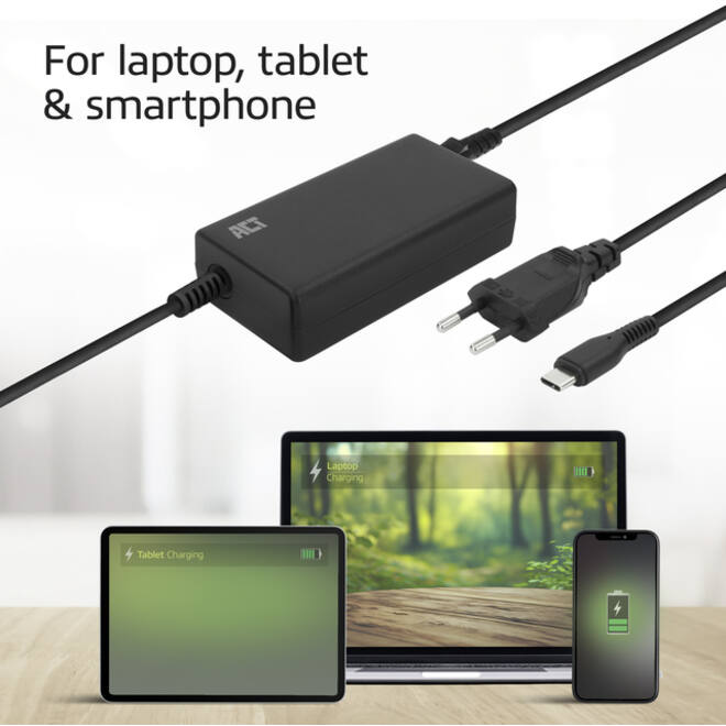 Laptop Oplader ACT USB-C Power Delivery 65W 3mtr