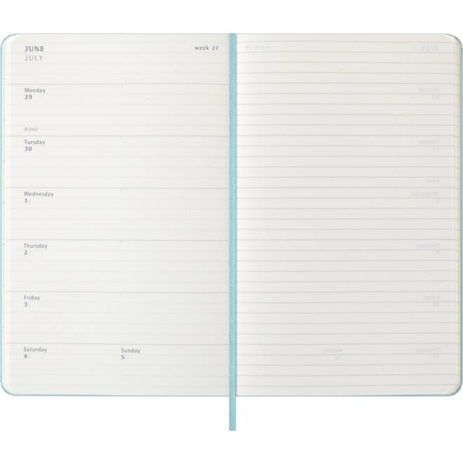 Agenda 2025/2026 Moleskine 18M Planner Weekly 7dagen/1pagina large hc aquamarine