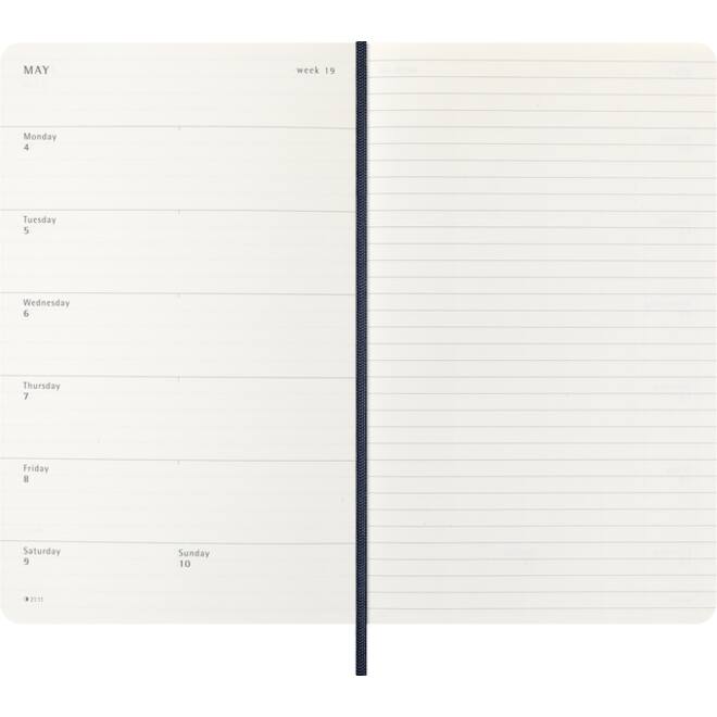 Agenda 2026 Moleskine 12M Planner Weekly 7dagen/1pagina large sc sapphire blue