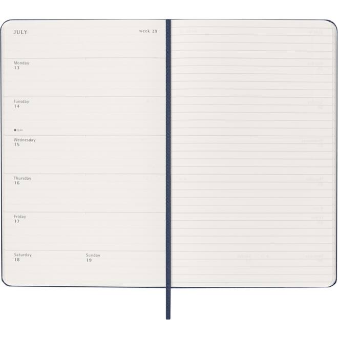 Agenda 2026 Moleskine 12M Planner Weekly 7dagen/1pagina large hc sapphire blue
