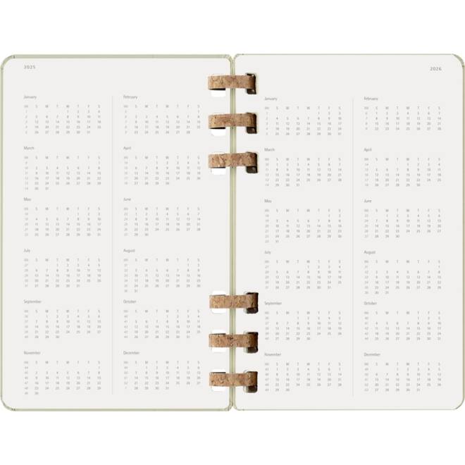Agenda 2025/2026 Moleskine 12M Academic Weekly 7d/1p Myrtle large kiwi