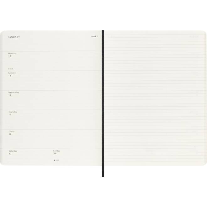 Agenda 2026 Moleskine 12M Planner Weekly 7dagen/1pagina XL sc black