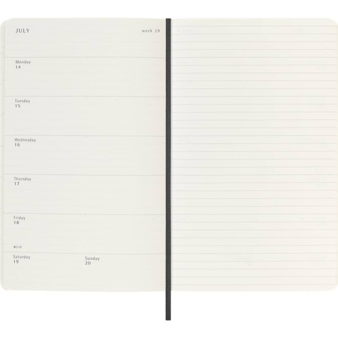 Agenda 2025/2026 Moleskine 18M Planner Weekly 7dagen/1pagina large sc black