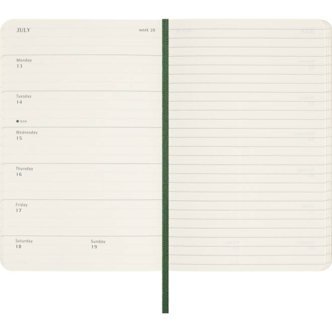 Agenda 2026 Moleskine 12M Planner Weekly 7dagen/1pagina pocket sc myrtle green