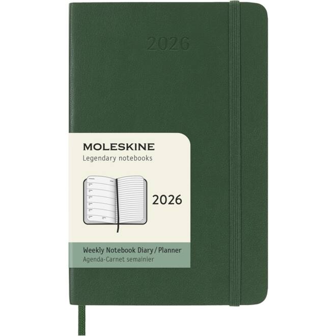 Agenda 2026 Moleskine 12M Planner Weekly 7dagen/1pagina pocket sc myrtle green