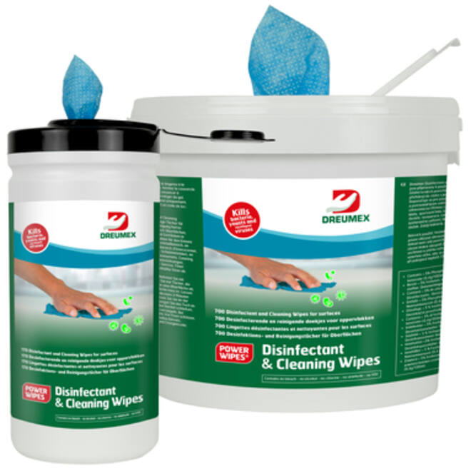 Desinfectiedoekjes Dreumex Disinfectant & Cleaning emmer 700 stuks blauw