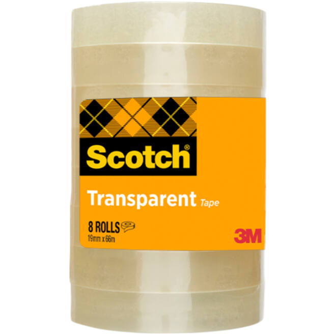 Plakband Scotch 508 19mmx66m transparant 8 rollen