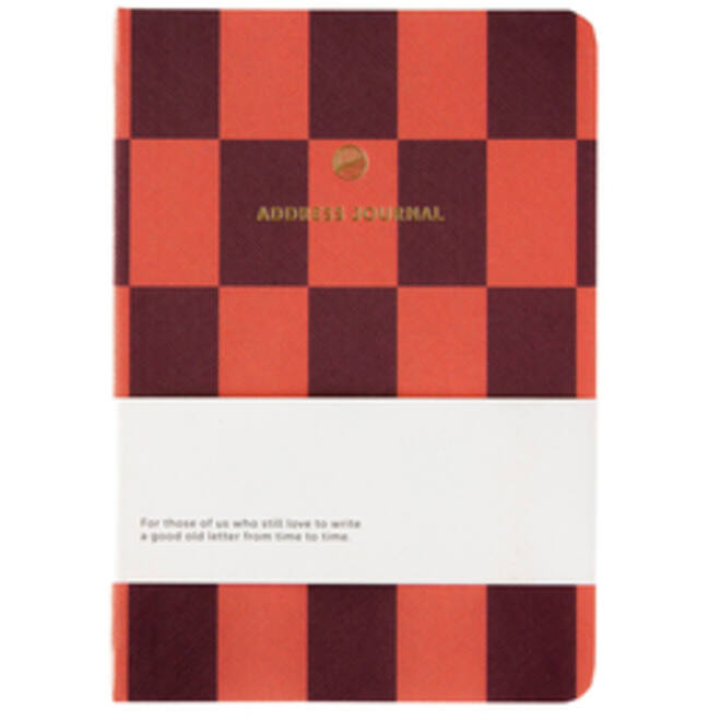 Adresboek A6 checks rood A Journal