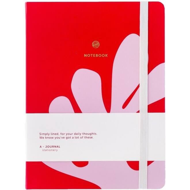 Notitieboek A5 Arty roze/rood A Journal lijn