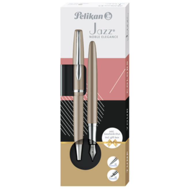 Schrijfset Pelikan Jazz Noble Elegance K36+P36 medium taupe