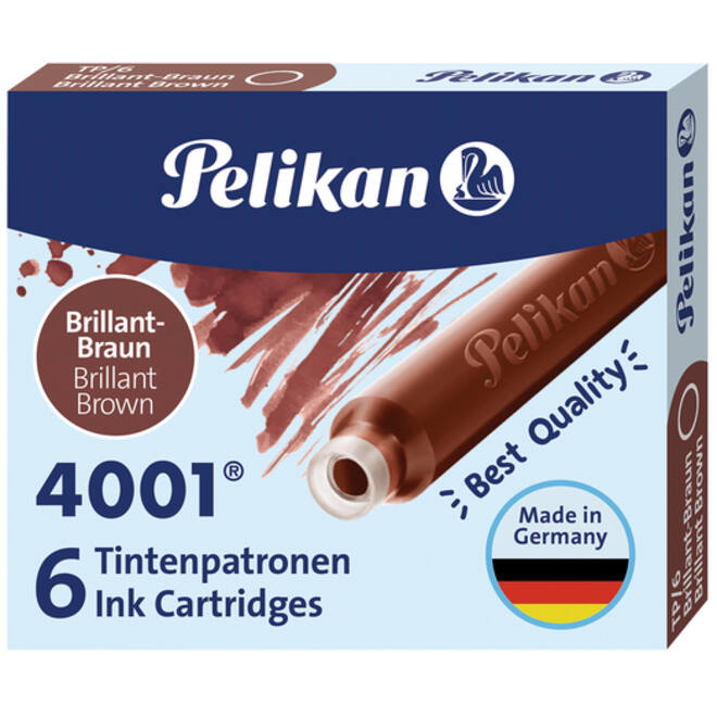 Inktpatroon Pelikan 4001 bruin 6 stuks