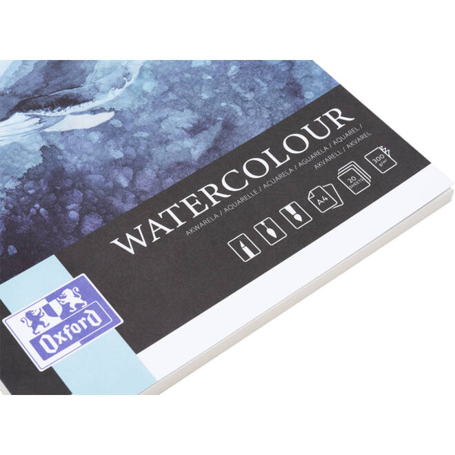 Aquarelblok Oxford Watercolour A4 20 vel 300 gram gelijmd