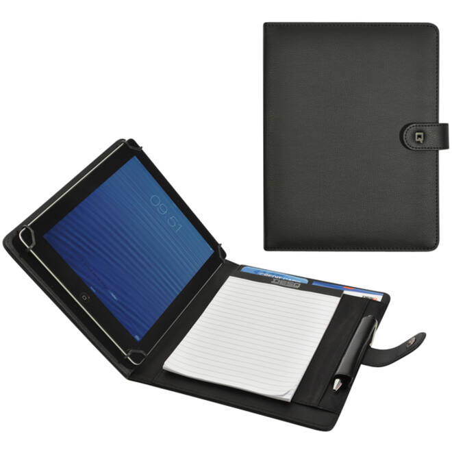 Schrijfmap DESQ voor tablet 7"-10" met sluitclip zwart