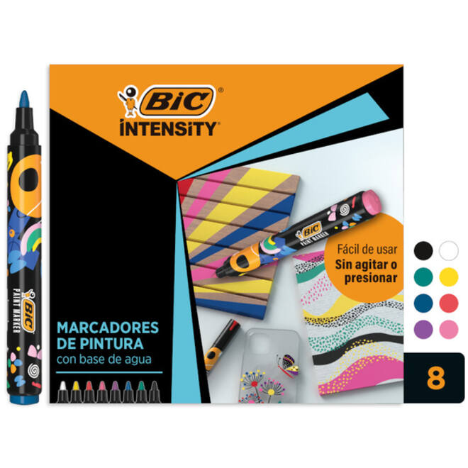 Paintmarker Bic Intensity assorti 8 stuks