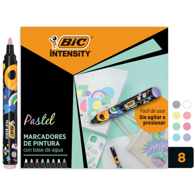 Paintmarker Bic Intensity pastel assorti 8 stuks