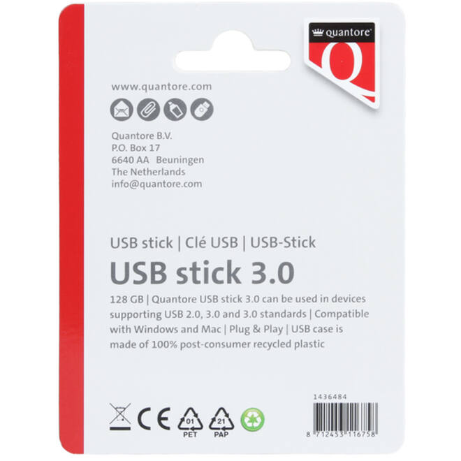 USB-stick Quantore 128GB 3.0 zwart