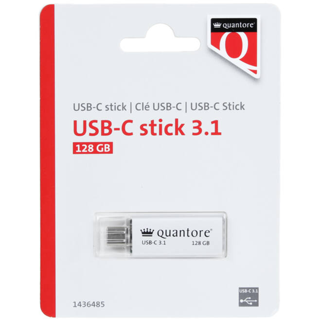 USB-stick Quantore USB-C 128GB 3.1 zilver