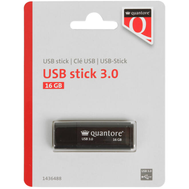 USB-stick Quantore 16GB 3.0 zwart
