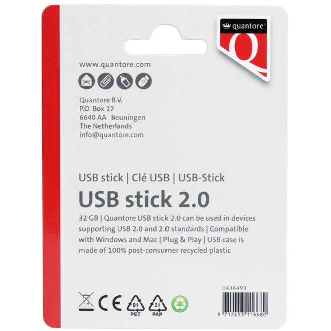 USB-stick Quantore 32GB 2.0 zwart