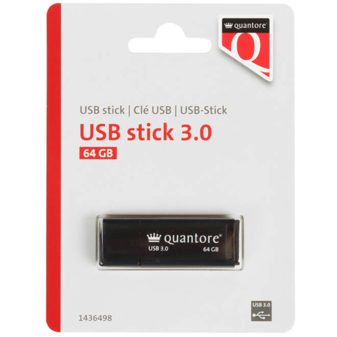 USB-stick Quantore 64GB 3.0 zwart