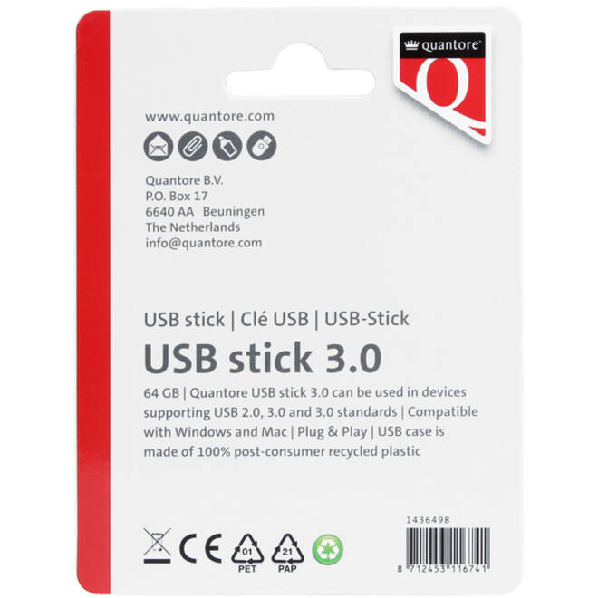 USB-stick Quantore 64GB 3.0 zwart