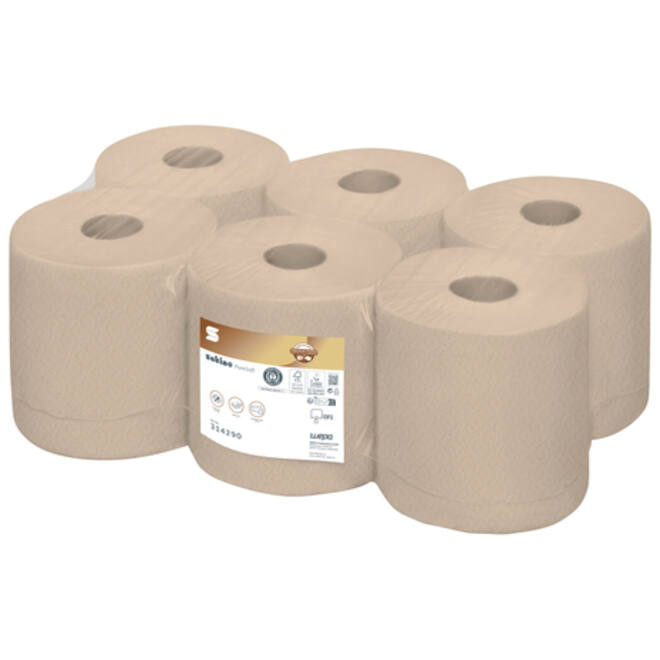 Poetspapier Satino CF1 PureSoft 2-laags 6x150m naturel 314290