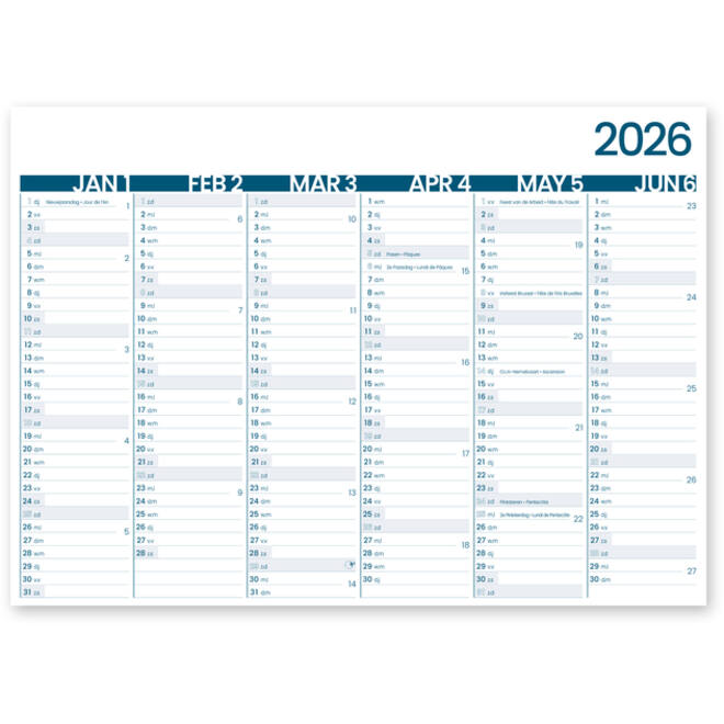 6-Maandkalender 2026 INNI Groot Memento 430x320mm
