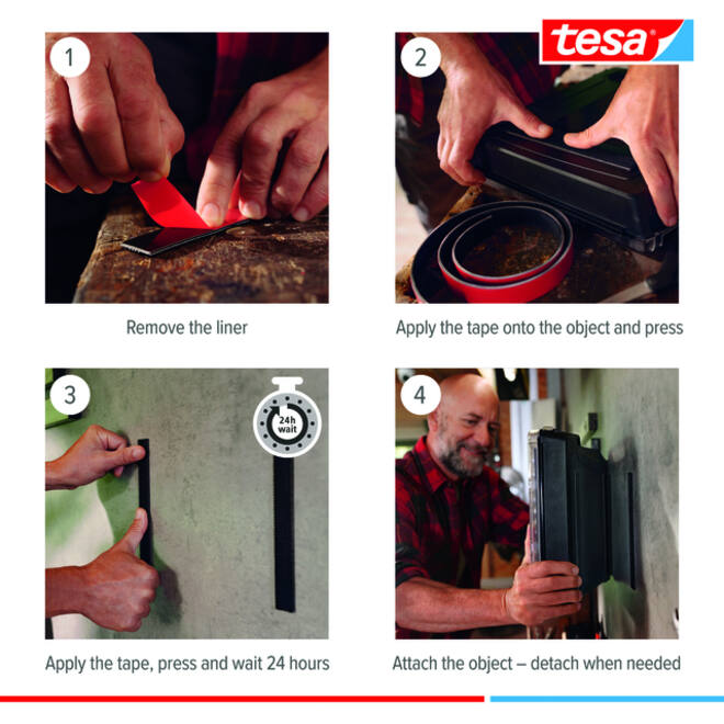 Klittenband tesa Ultra Power Lock Tape 100cmx25mm zwart