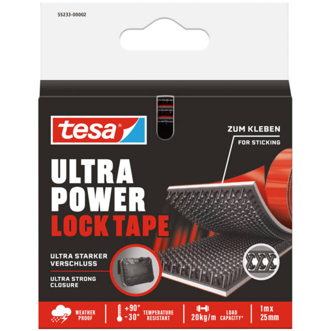 Klittenband tesa Ultra Power Lock Tape 100cmx25mm zwart