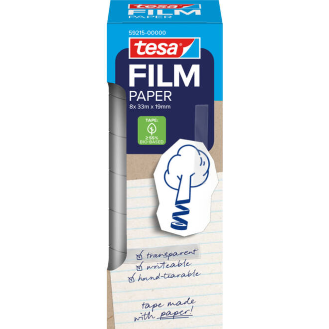 Plakband tesafilm papier 19mmx33m 8 rol