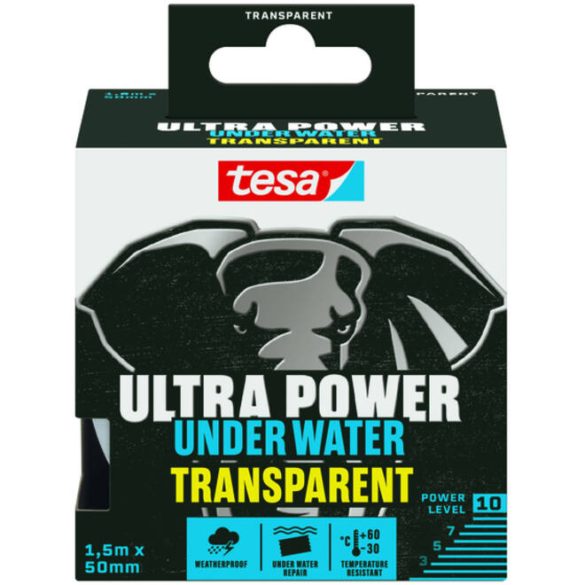 Reparatietape tesa Ultra Power Onderwater transparant 50mmx1,5m