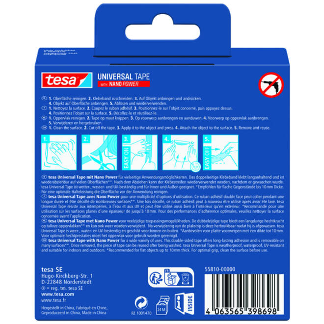 Plakband tesa Nano dubbelz 30mmx3m