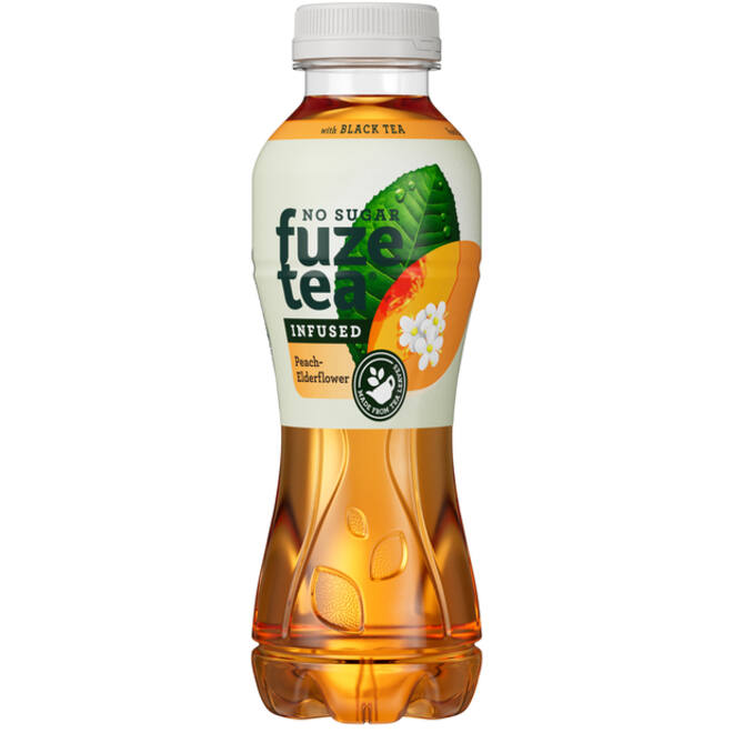 Frisdrank Fuze Tea peach elderflower suikervrij fles 400ml