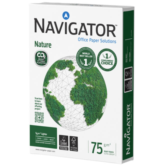 Kopieerpapier Navigator Nature A4 75gr wit 500 vel