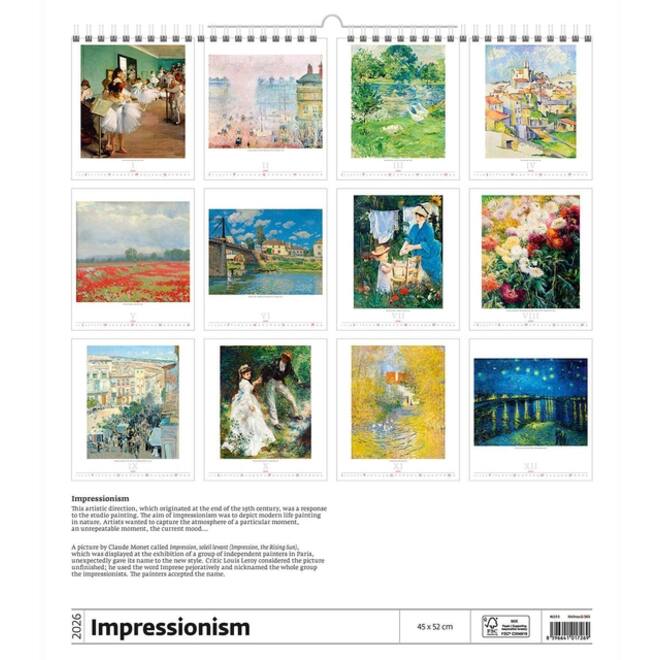 Kalender 2026 Helma 365 Grote Impressionistische Kunstkalender 520x450