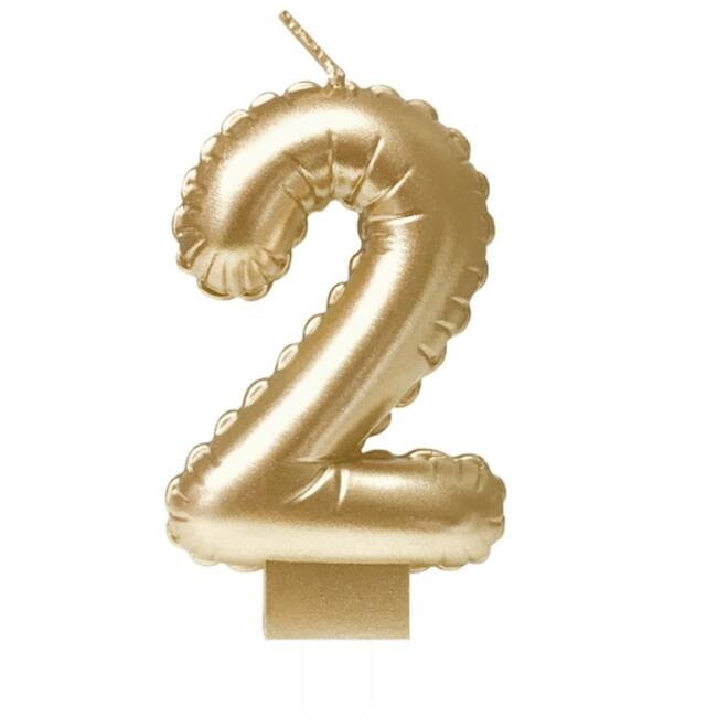 Foil balloon candle gold 2