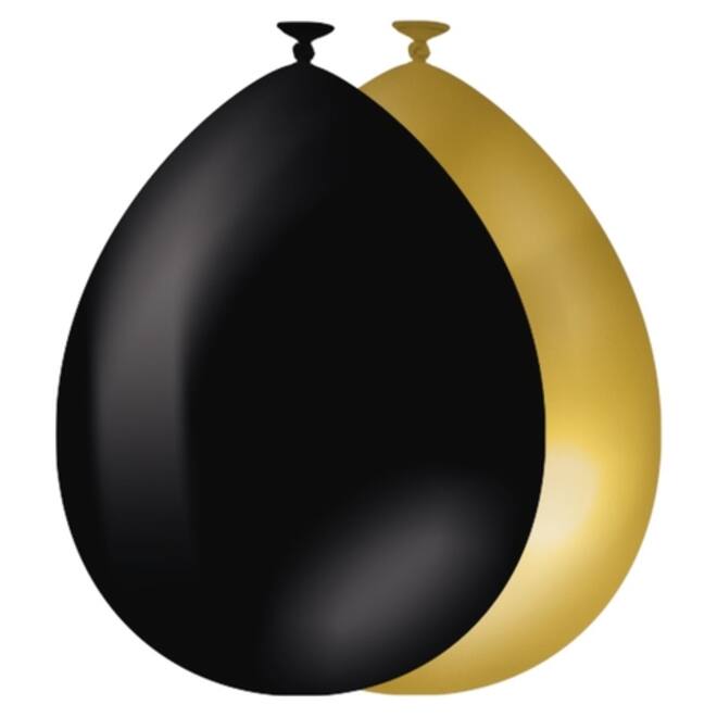 Balloons 10 pcs Gold and Black