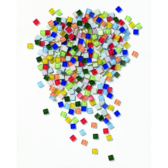 Mozaieksteentjes Folia 10x10mm glas basis assorti