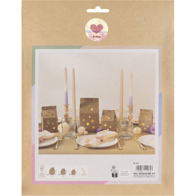 Giftbox Folia Star kraft set à 6 stuks